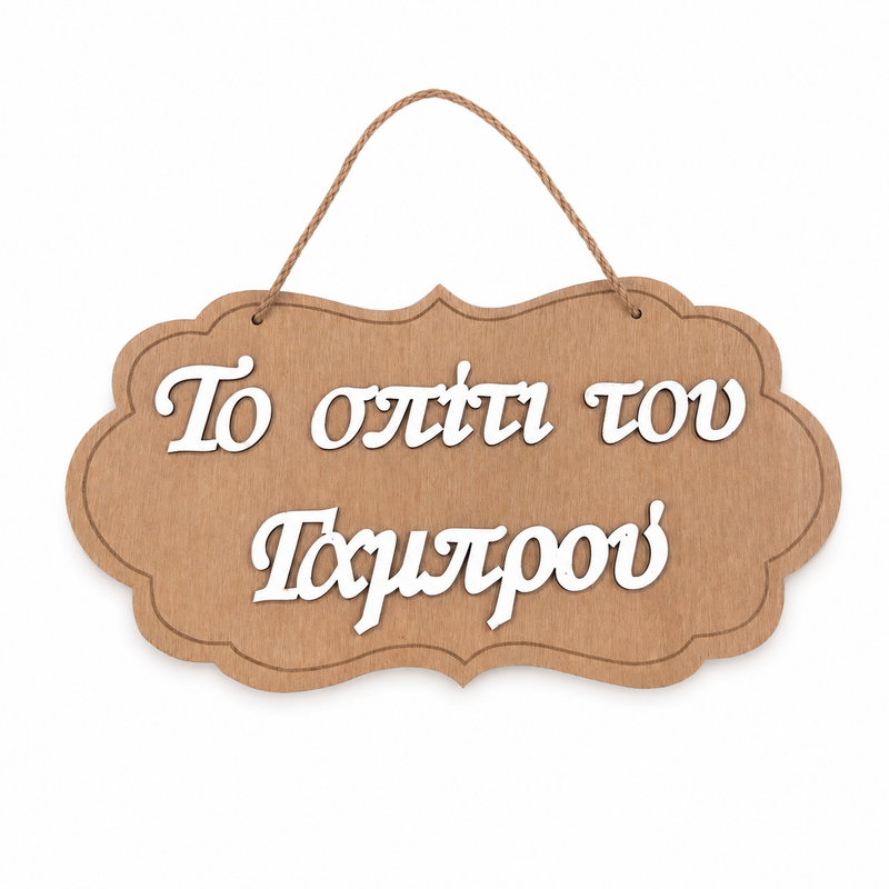 Welcome to Groom's House Wooden Label 3D Wooderland