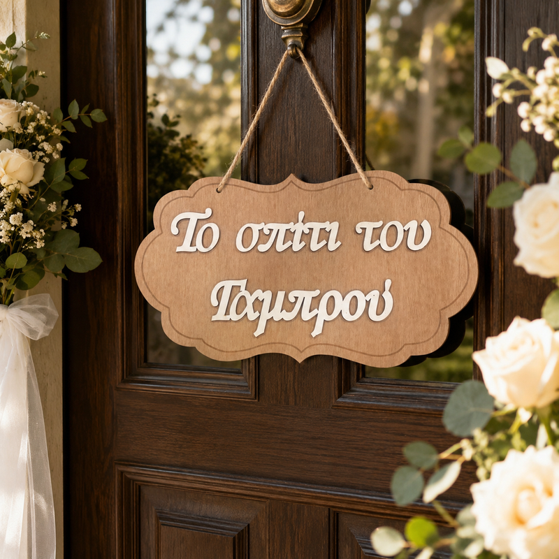 Welcome to Groom's House Wooden Label 3D Wooderland