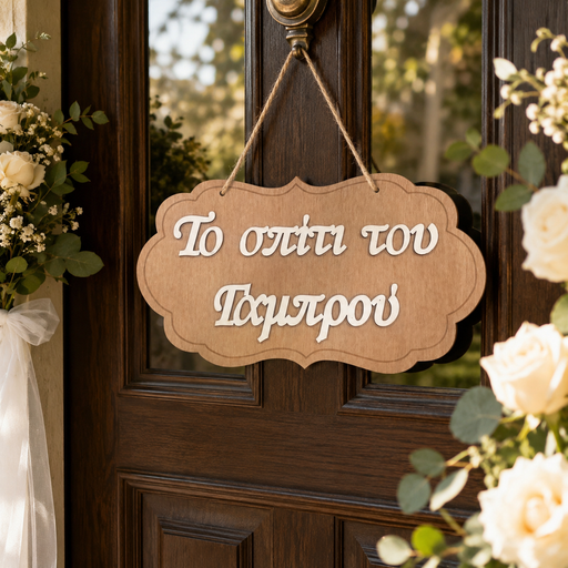 Welcome to Groom's House Wooden Label 3D Wooderland