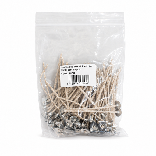 SMOKELESS ECO WICK WITHTAB 35PLY-8CM 100PCS Deventor