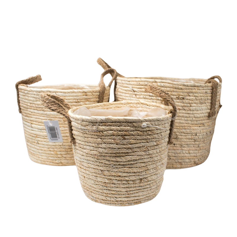 CORN ROPE BASKET 28.5X23X26CM - 23X20X21CM - 21X18X16CM Deventor
