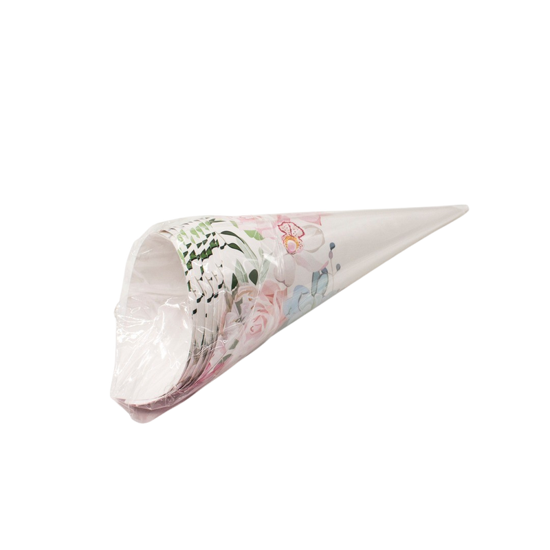 FLORAL PAPER CONES - 10pcs