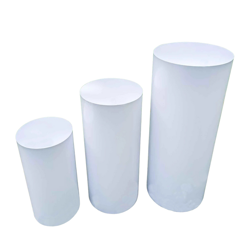 ROUND METAL STAND WHITE S/3 - 60/75/90CM