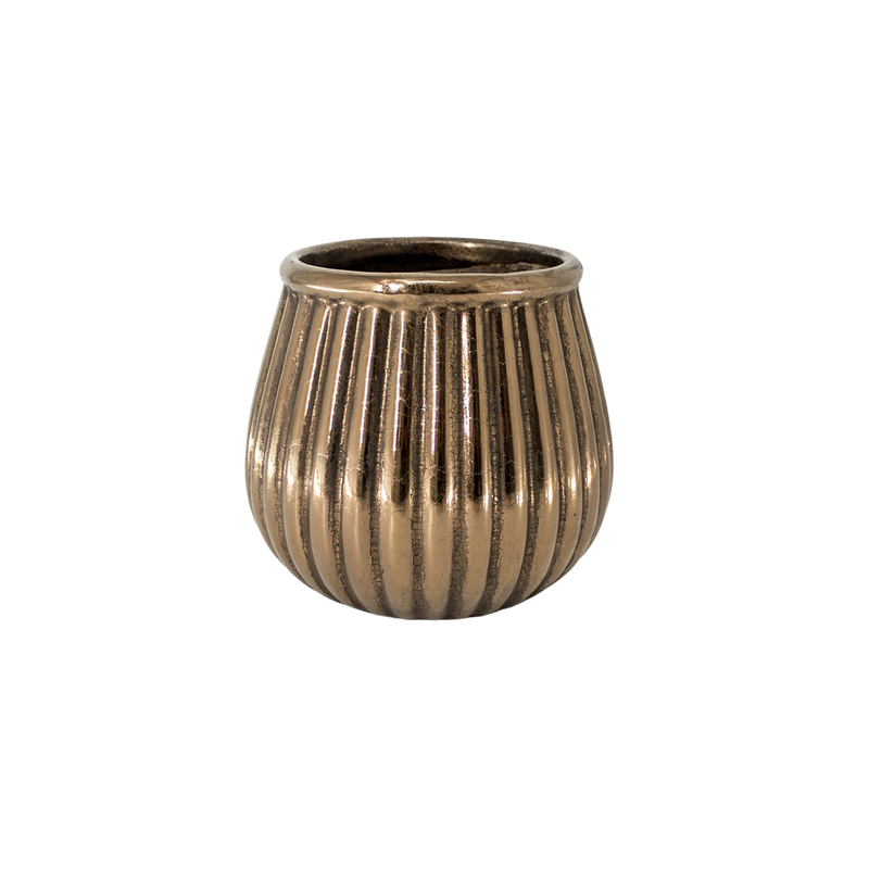 CERAMIC POT 15X15X14CM GOLD
