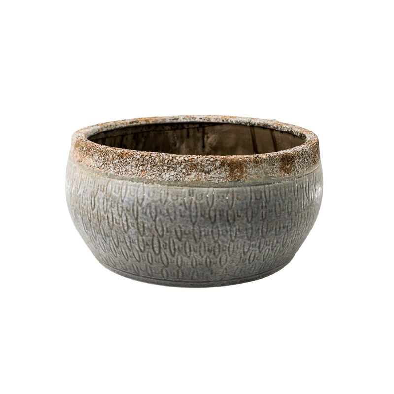 FLOWER POT GREY 29X13.5CM