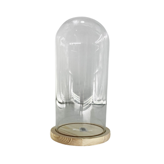 GLASS DOME WITH BASE 12X25CM