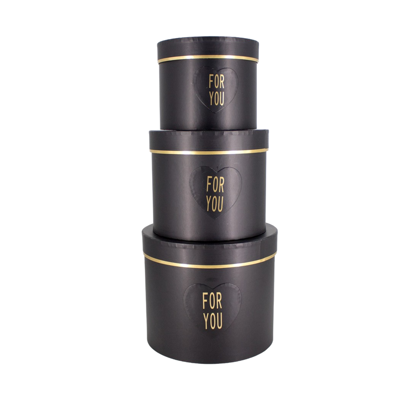 PAPER BOX SET OF 3 BLACK