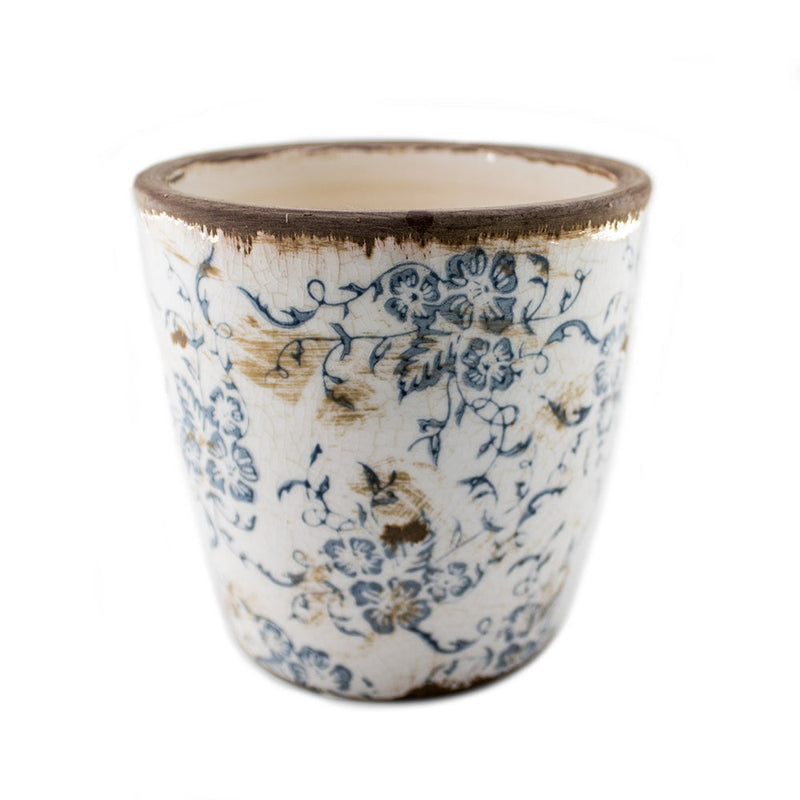 CERAMIC OLD WHT/BLUE 17x18.5cm