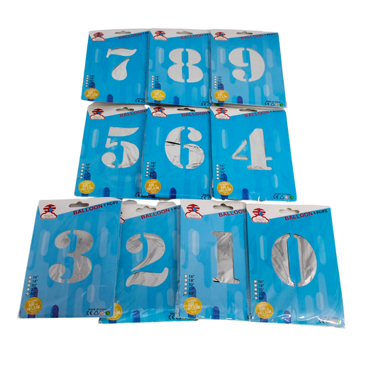 SILVER FOIL BALLOON NUMBER