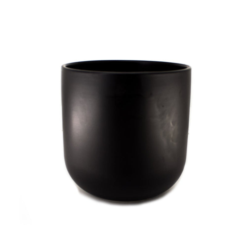 CERAMIC POT BLACK 25x25cm