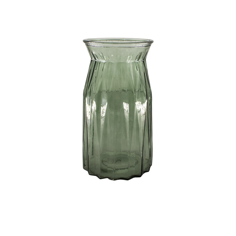 GLASS VASE GREEN 10X11X20CM