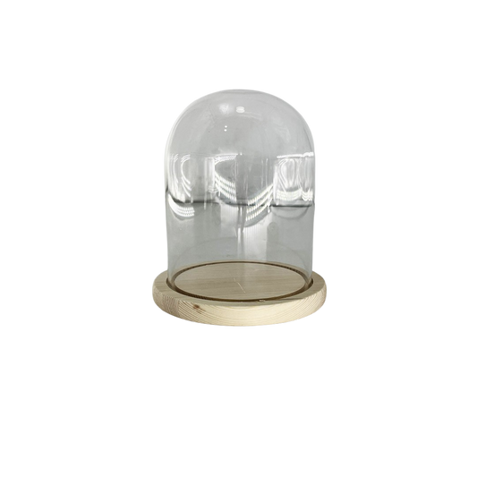 GLASS DOME WITH BASE 12X15CM