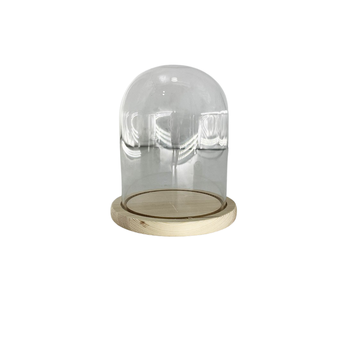 GLASS DOME WITH BASE 12X15CM