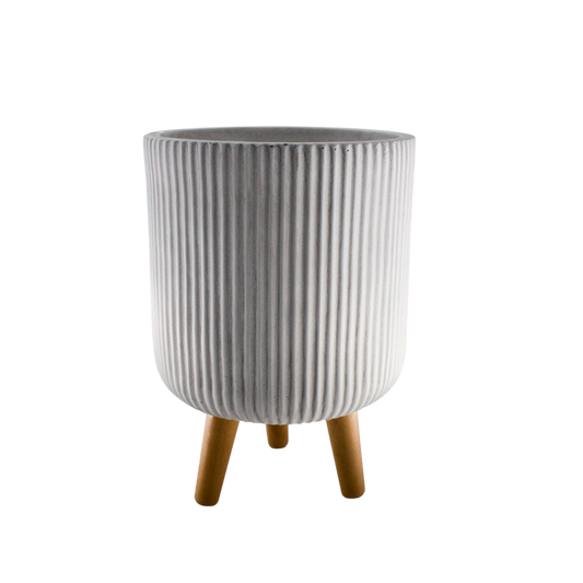 FIBER CLAY POT 37X37X64CM WHITE