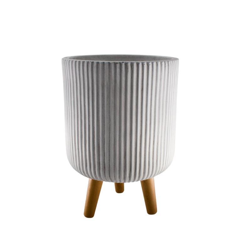 FIBER CLAY POT 37X37X64CM WHITE