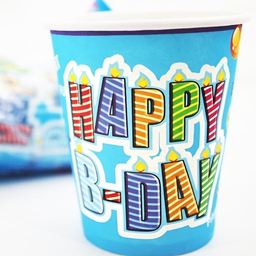 Cups set of 10 happy birthday 9cm - Deventor