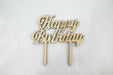 Happy birthday wooden cake topper 14cm - Deventor