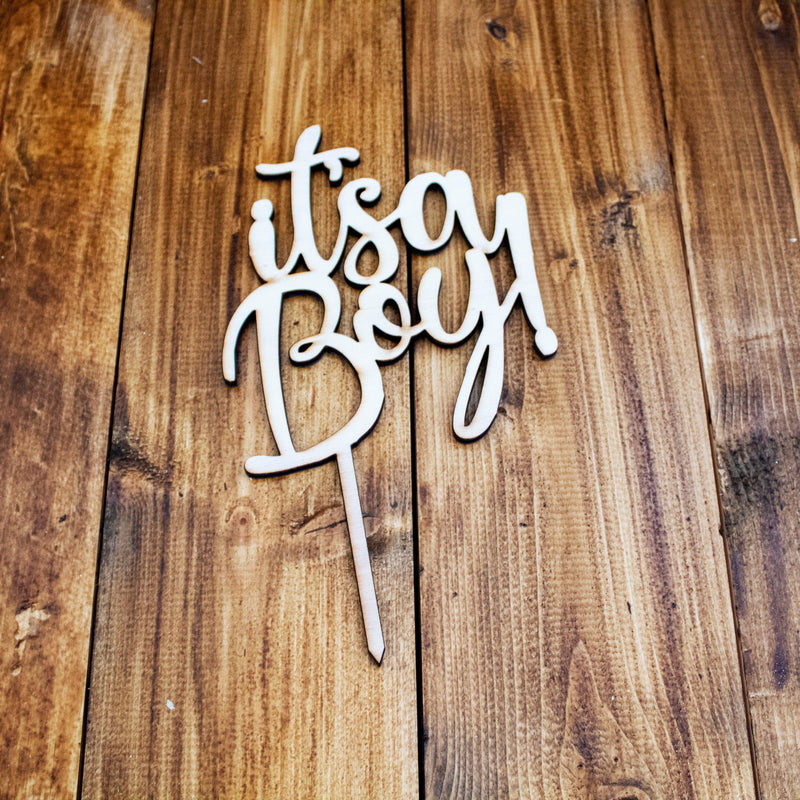 It's a Boy Wooden Cake Topper