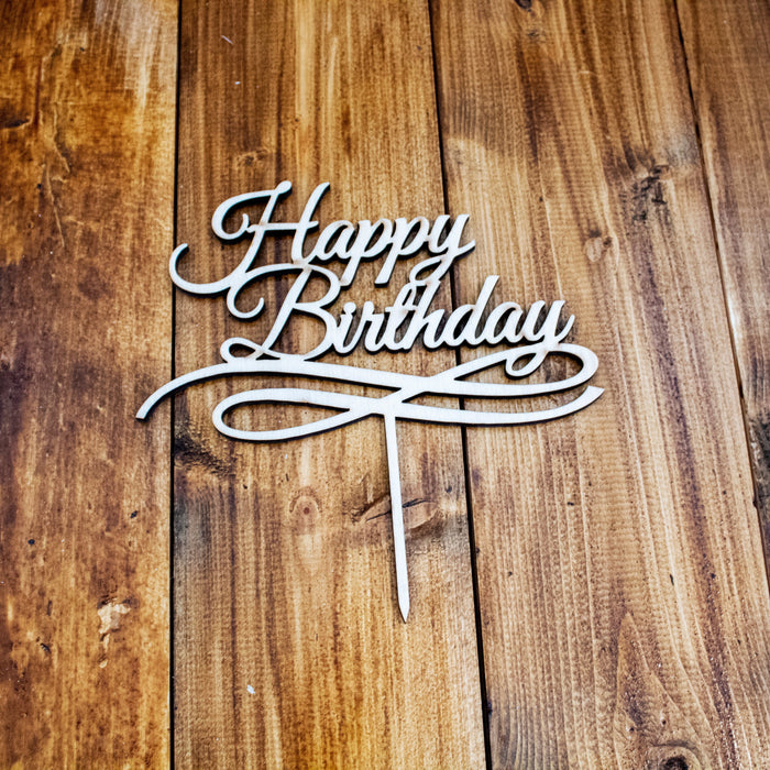 Happy Birthday Wooden Cake Topper