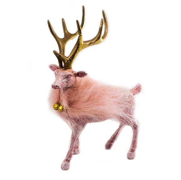 Pink reindeer 7.5x13x20cm - Deventor