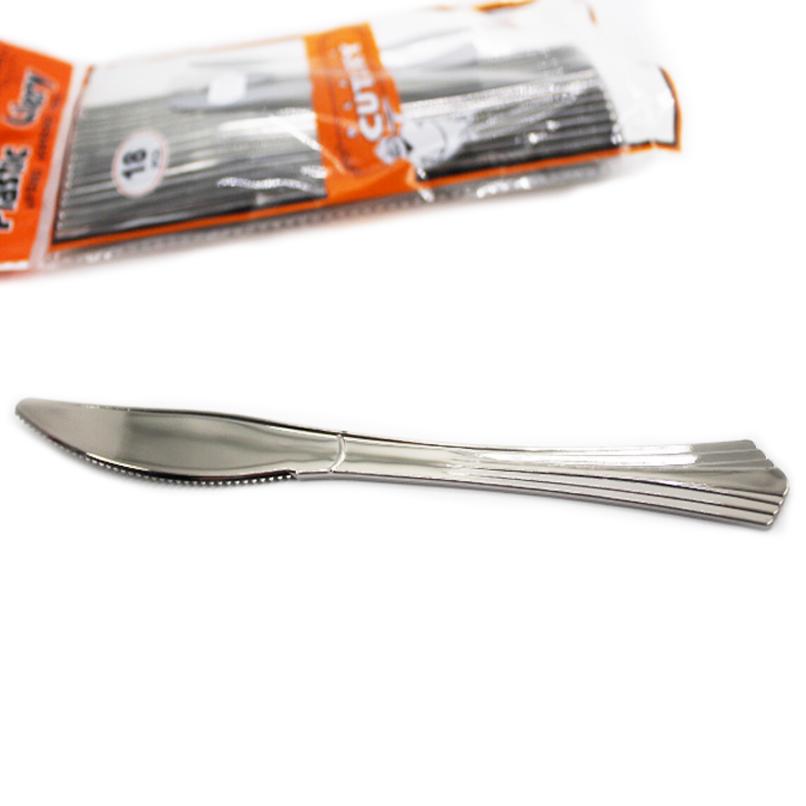 Plastic silver knifes 18pcs - 19cm - Deventor