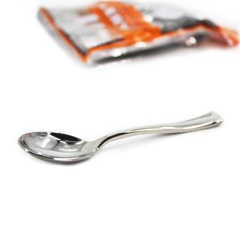 Plastic silver spoons 36pcs 10cm - Deventor