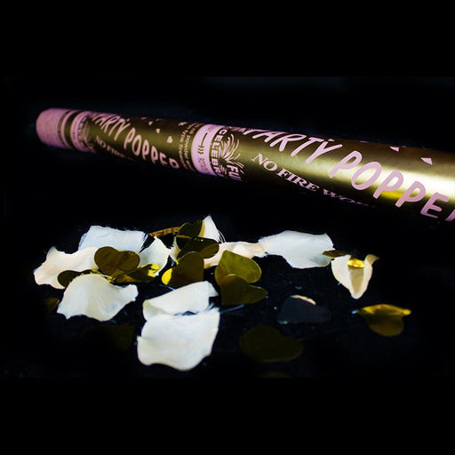 Popper cannon with gold confetti and ivory petals - Deventor