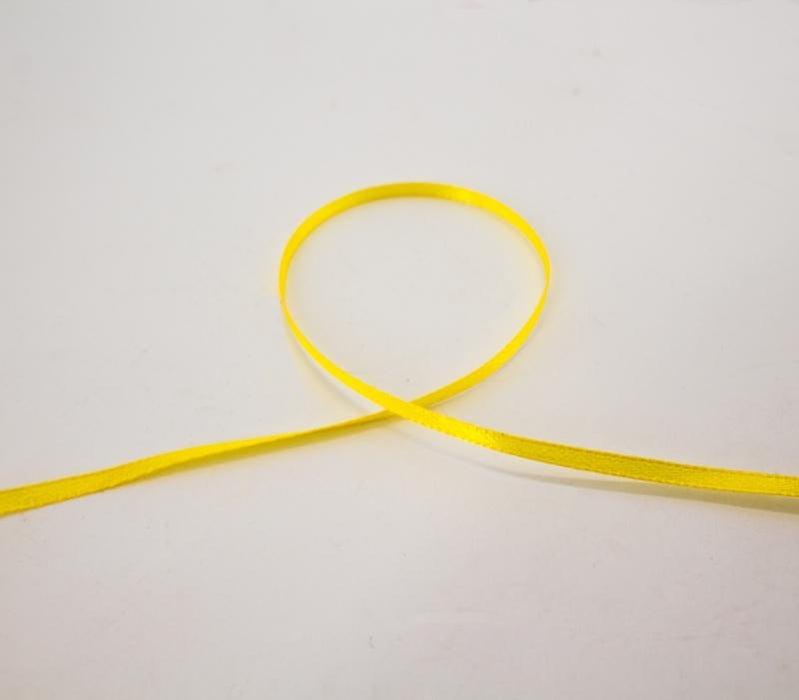 Satin ribbon yellow 3x50m - Deventor